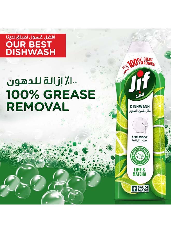 Jif Anti Odor Dishwashing Liquid, Lime & Matcha Tea, 670ml x 2 - Image 3
